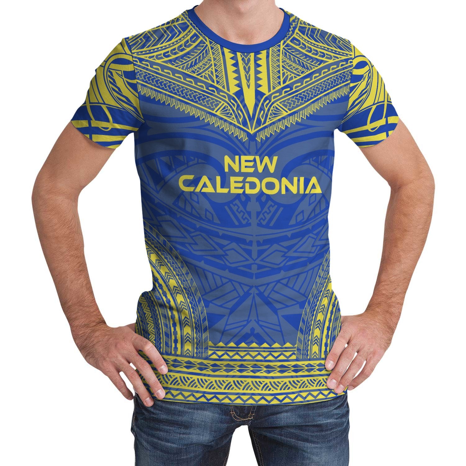 New Caledonia Unisex T Shirt New Caledonia Polynesian Chief Blue Version Unisex Blue - Polynesian Pride