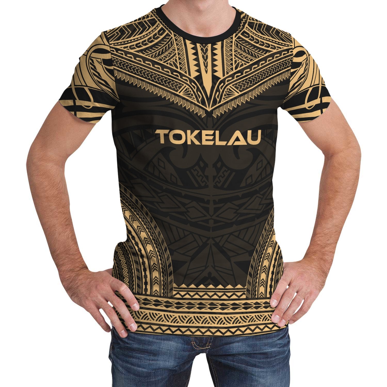 Tokelau T Shirt Tokelauan Polynesian Chief Gold Version Unisex Gold - Polynesian Pride