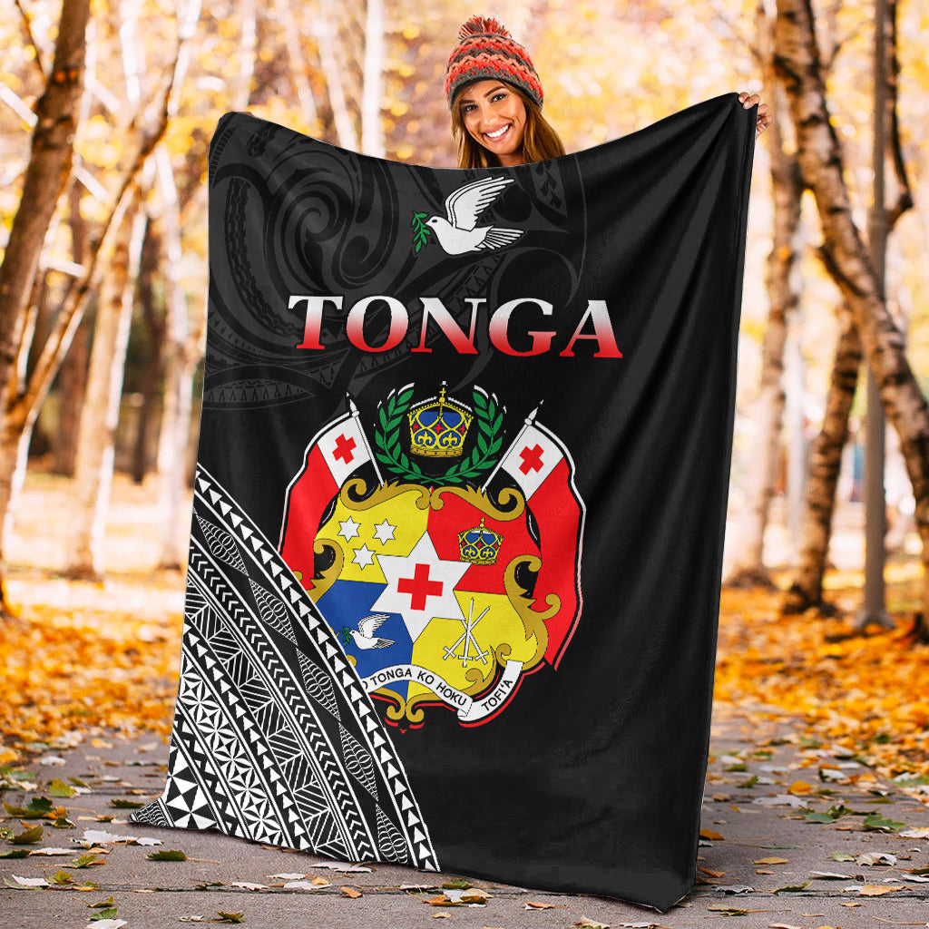 Tonga Premium Blanket Tongan Pattern Blithesome Version Black LT13 - Polynesian Pride