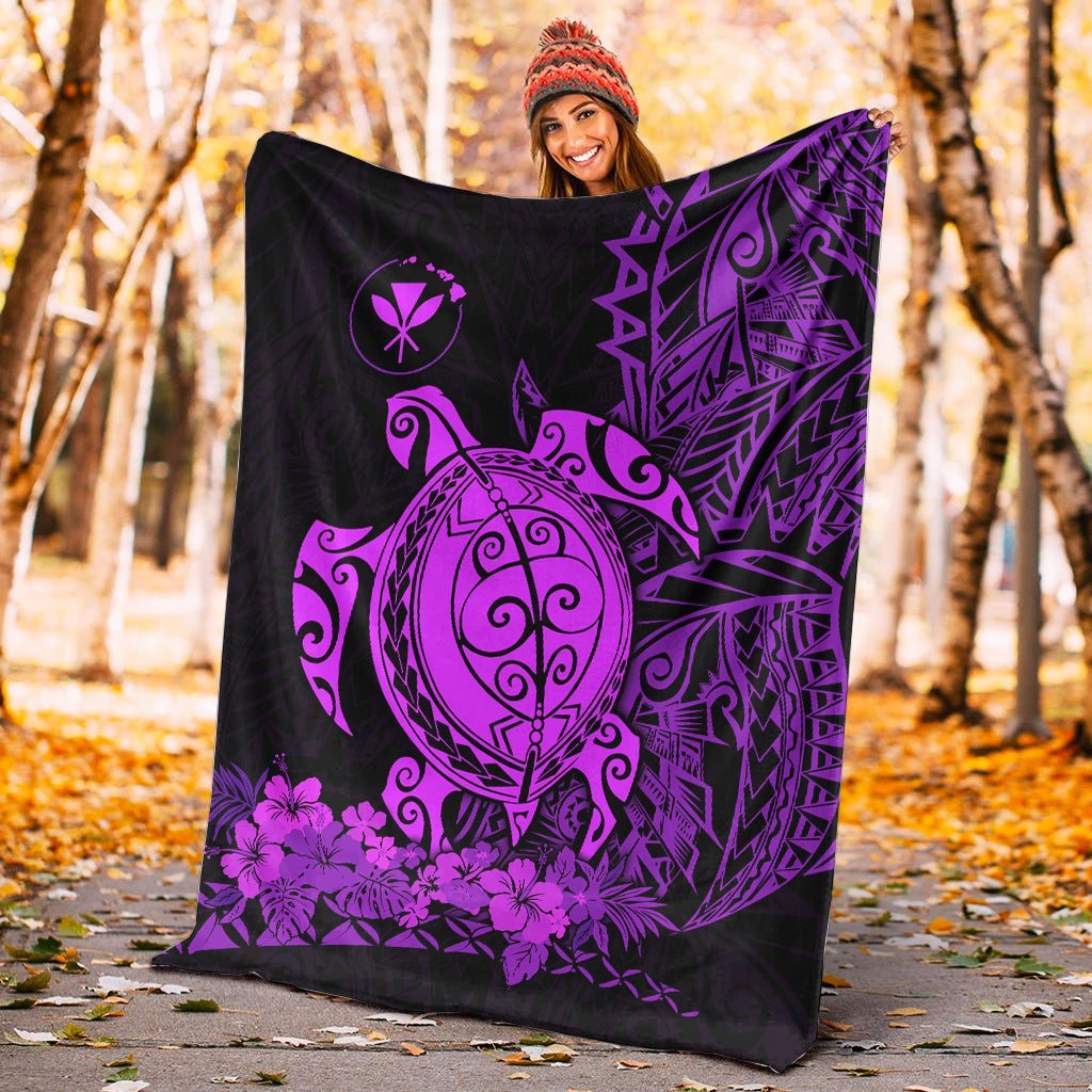 Hawaii Polynesian Premium Blanket Purple Sea Turtles Hawaiian LT13 - Polynesian Pride