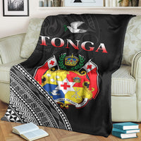 Tonga Premium Blanket Tongan Pattern Blithesome Version Black LT13 - Polynesian Pride