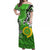 Vanuatu Color Off Shoulder Long Dress Pig Tusk Version Green LT13 Long Dress Green - Polynesian Pride