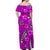 (Custom Personalised) Hawaii Off Shoulder Long Dress Polynesia Pink Hibiscus and Map Mystical LT13 - Polynesian Pride