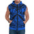 Polynesian Sleeveless Hoodie Guam Flag, Seal with Maui Moana Tattoo Unisex Blue - Polynesian Pride