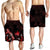 Papua New Guinea Polynesian Men's Shorts - Turtle With Blooming Hibiscus Red - Polynesian Pride