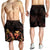 Wallis And Futuna Polynesian Men's Shorts - Turtle With Blooming Hibiscus Gold - Polynesian Pride