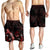 Guam Polynesian Men's Shorts - Turtle With Blooming Hibiscus Red - Polynesian Pride