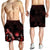 Marshall Islands Polynesian Men's Shorts - Turtle With Blooming Hibiscus Red - Polynesian Pride