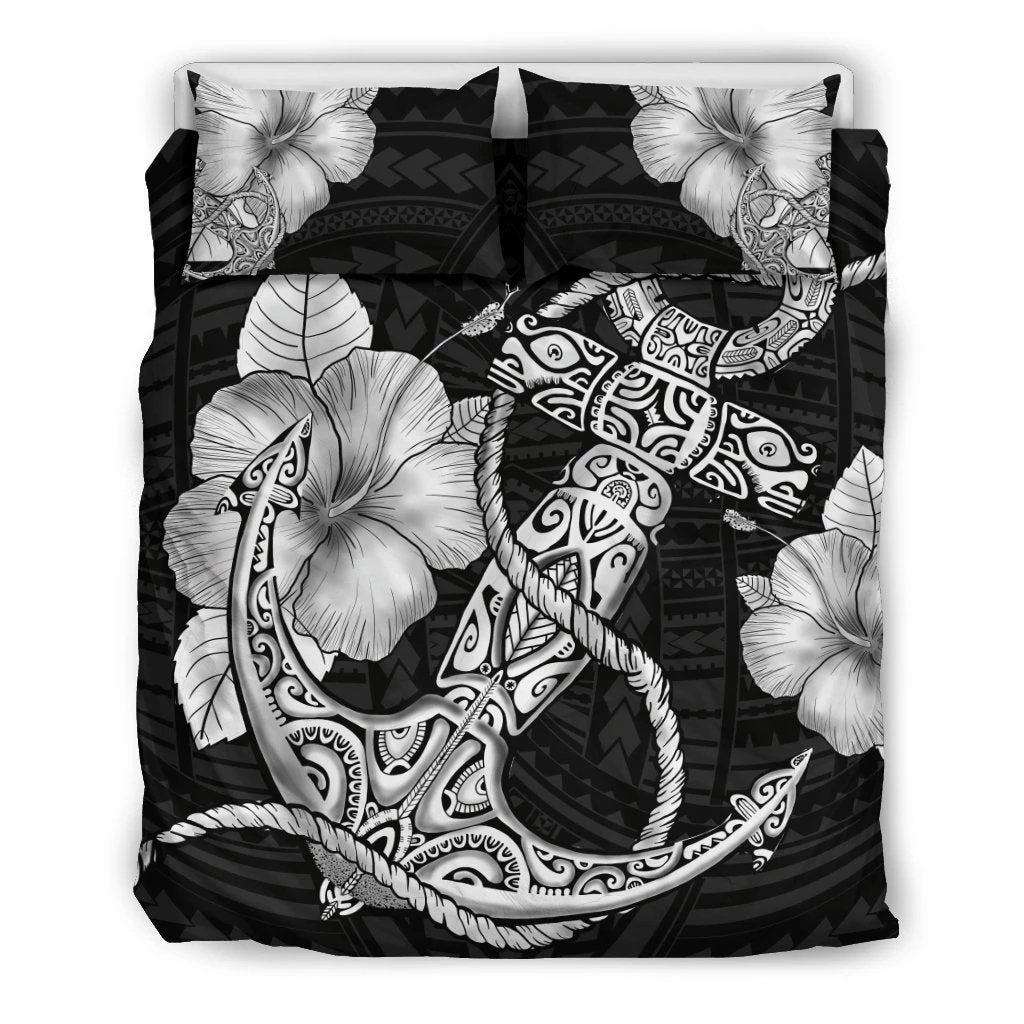 Hawaiian Anchor And Hibiscus Polynesian Bedding Set Art - Polynesian Pride