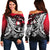 Marshall Islands Women's Off Shoulder Sweaters - Tribal Jungle Pattern Red Color Red - Polynesian Pride