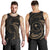 Chuuk Micronesia Men's Tank Top - Gold Tribal Wave Black - Polynesian Pride