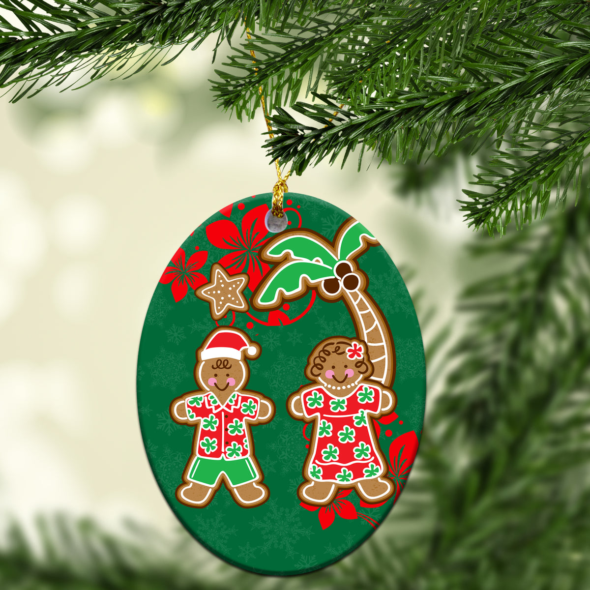 Hawaii Tropical Christmas Cookies Christmas Ornament - LT12 Oval - Polynesian Pride