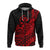 Hawaii Humpback Whale With Hibiscus Tribal Red Zip Hoodie LT12 - Polynesian Pride