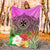 Wallis and Futuna Premium Blanket - Manta Ray Tropical Flowers - Polynesian Pride