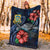 Tuvalu Polynesian Premium Blanket - Blue Turtle Hibiscus - Polynesian Pride