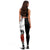 Tahiti Polynesian Legging - Coat Of Arm With Hibiscus White - Polynesian Pride