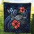 Kosrae Polynesian Premium Quilt - Blue Turtle Hibiscus - Polynesian Pride