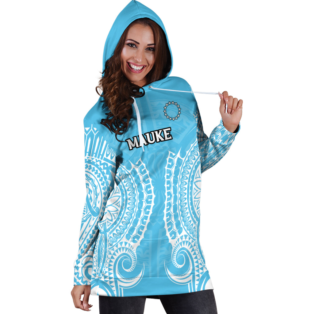 (Custom Personalised) Cook Islands Mauke Hoodie Dress - Tribal Pattern - LT12 - Polynesian Pride