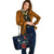 Guam Polynesian Leather Tote - Blue Turtle Hibiscus - Polynesian Pride