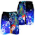 Pohnpei Custom Personalised Men's Shorts - Humpback Whale with Tropical Flowers (Blue) - Polynesian Pride