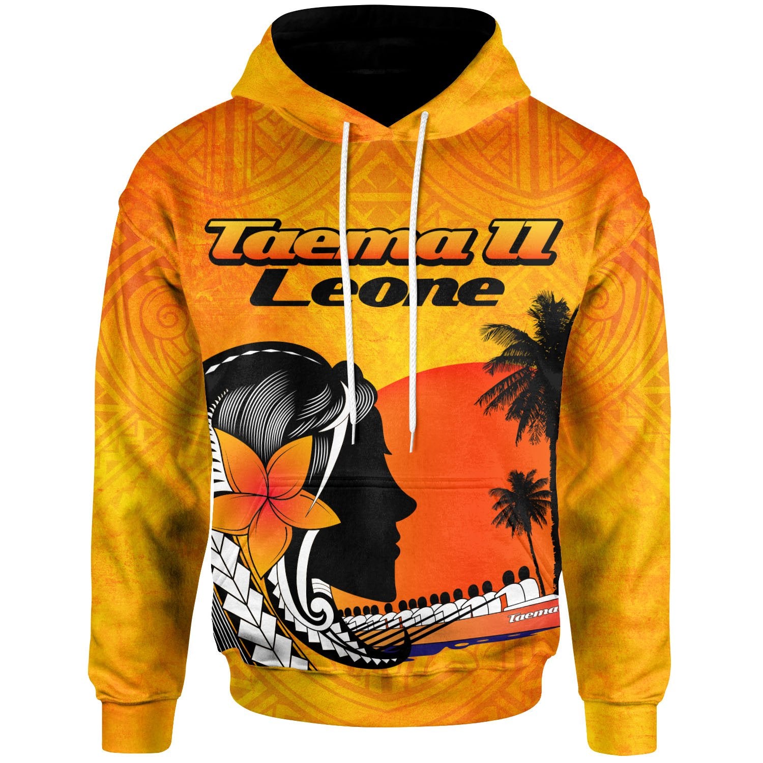 American Samoa Hoodie Taema II Leone Unisex Yellow - Polynesian Pride