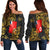 Wallis And Futuna Women's Off Shoulder Sweaters - Abstract Style Black - Polynesian Pride