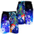 Tonga Custom Personalised Men's Shorts - Humpback Whale with Tropical Flowers (Blue) - Polynesian Pride