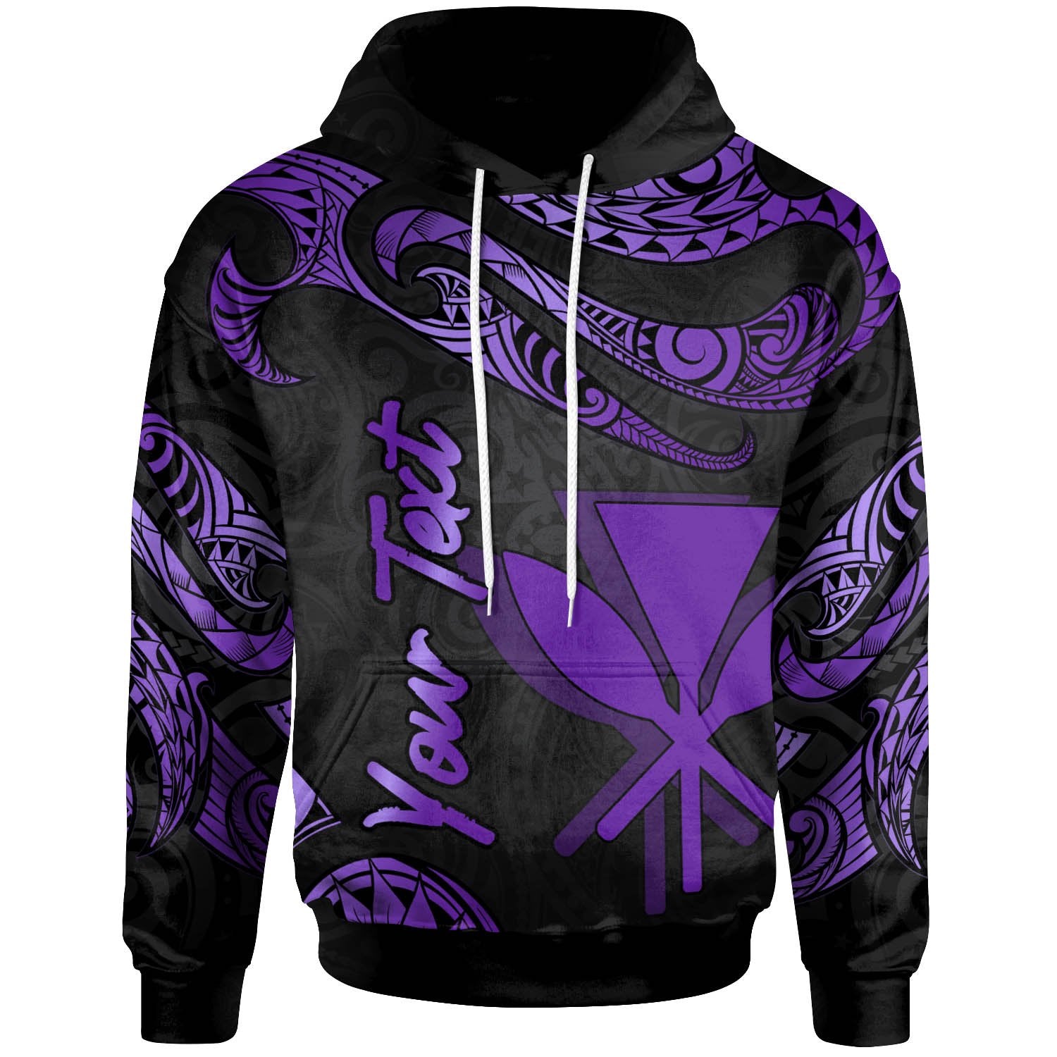 Hawaii Kanaka Maoli Polynesian Custom Hoodie Polynesian Tattoo Purple Version Unisex Purple - Polynesian Pride