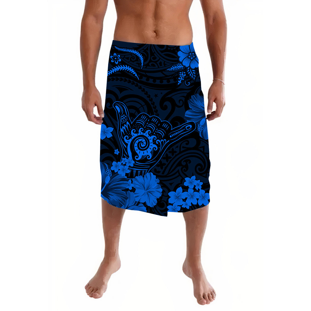 Hawaii Lavalava Polynesian Blue Cool Shaka Sign LT13 Blue - Polynesian Pride