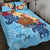 Papua New Guinea Custom Personalised Quilt Bed Set - Tropical Style Blue - Polynesian Pride