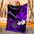 Hawaii Turtle With Plumeria Leaf Purple Blanket - LT12 - Polynesian Pride