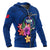 Samoa Polynesian Zip up Hoodie Floral With Seal Blue - Polynesian Pride