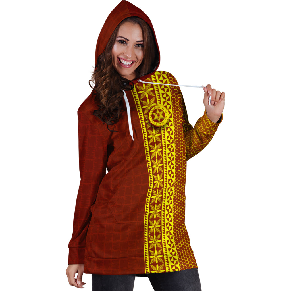 Tonga High School Hoodie Dress - Ngatu Pattern - LT12 - Polynesian Pride