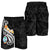 Guam Men's Short - Guam Seal Polynesian Patterns Plumeria (Black) - Polynesian Pride