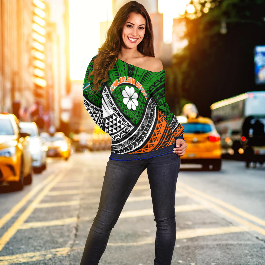 (Custom Personalised) Vanuatu Malampa Province Tribal Pattern Women Off Shoulder Sweater - LT12 - Polynesian Pride