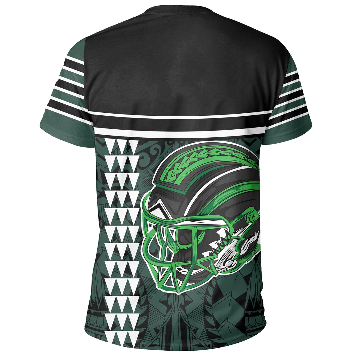 Hawaii Kakau Warrior Polynesian – Custom Football T-Shirt – Rainbow Style - Polynesian Pride