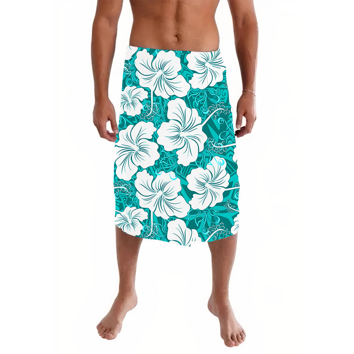 Hawaii Lavalava Polynesian Turquoise Simple Tropical Flowers LT13 Turquoise - Polynesian Pride