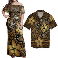 Polynesian Couple Outfits Matching Dress and Hawaiian Shirt Hawaii Mix Polynesian Turtle Plumeria Nick Style Brown RLT14 No Dress - Polynesian Pride