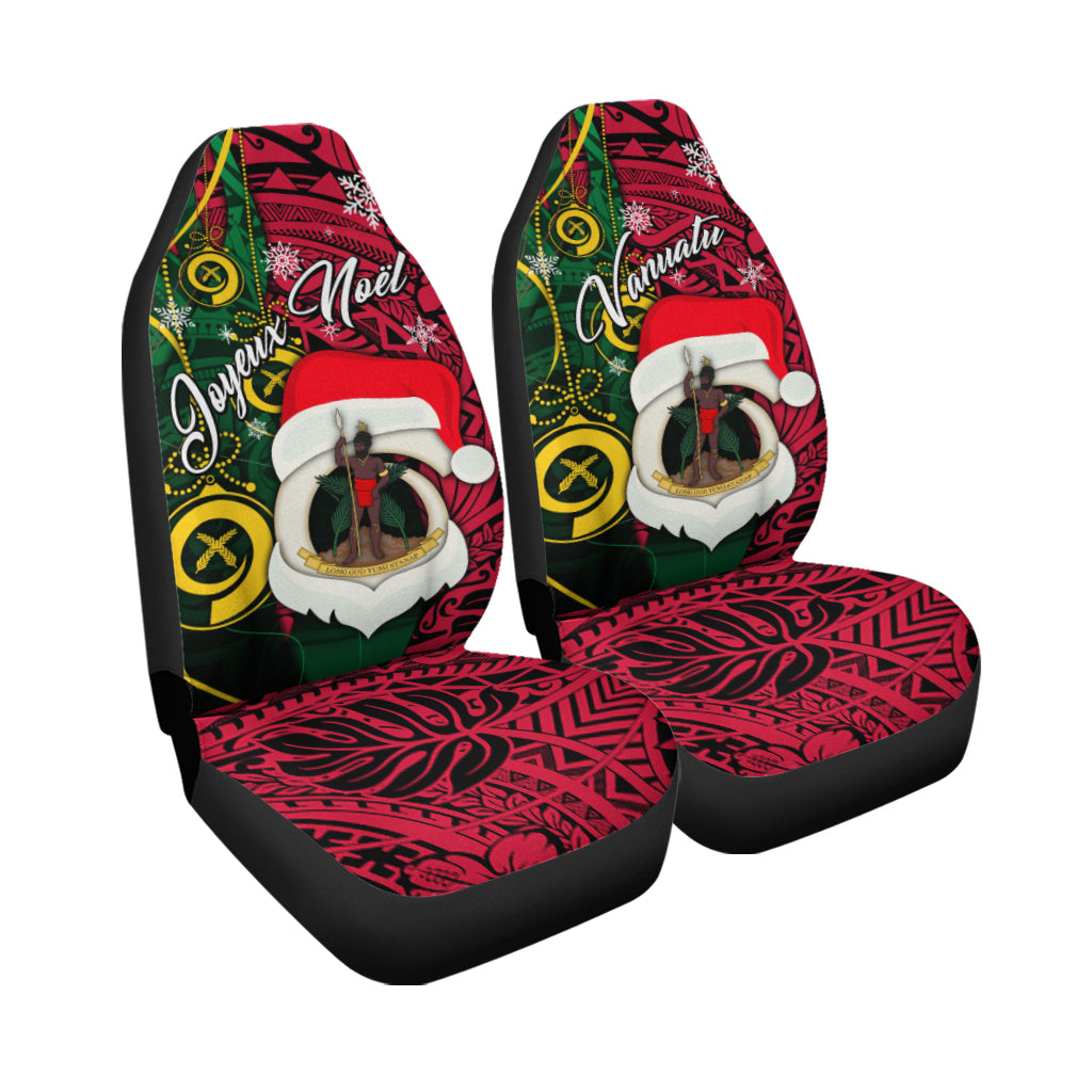 Vanuatu Christmas - Joyeux Nol Santas God Yumi Car Seat Covers - LT2 - Polynesian Pride