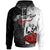 Tonga Polynesian Custom Hoodie Coat of Arm With Hibiscus White Unisex White - Polynesian Pride