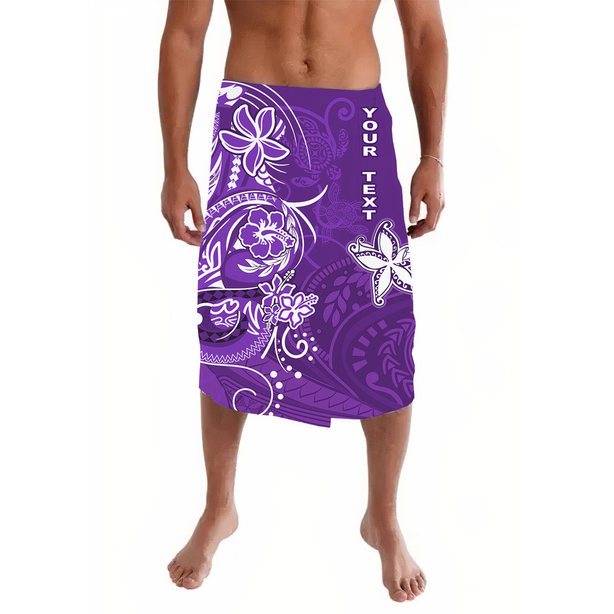 Custom Polynesian Lavalava Purple Sea Turtle Honu and Map LT13 Purple - Polynesian Pride