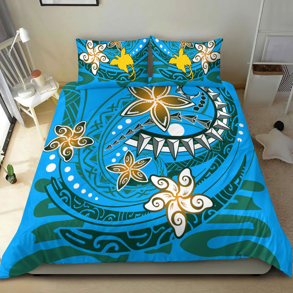 Papua Polynesian Bedding Set - Spring Style Blue Color Blue - Polynesian Pride