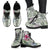 Hawaii White Hibiscus Leather Boots Black & Green - Polynesian Pride