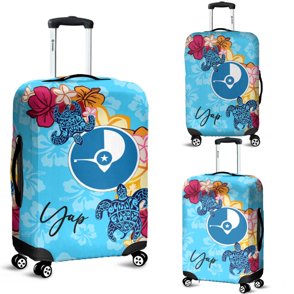 Yap Custom Personalised Luggage Covers -Tropical Style Black - Polynesian Pride