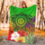 Fiji Polynesian Premium Blanket - Manta Ray Tropical Flowers (Green) - Polynesian Pride