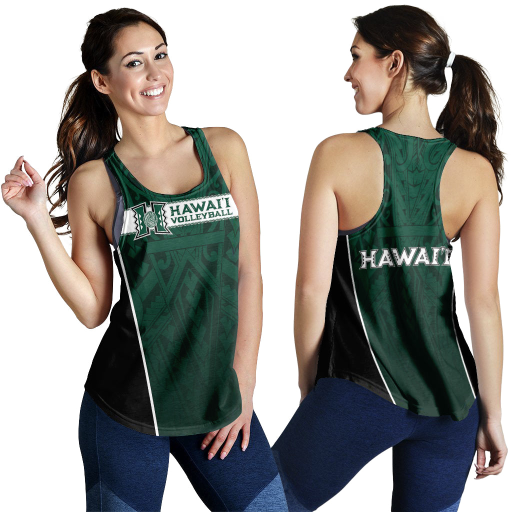 Hawaii Volleyball Green Warrior Women Tank Top - LT2 GREEN - Polynesian Pride