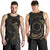 Cook Islands Polynesian Men's Tank Top - Gold Tribal Wave Black - Polynesian Pride