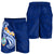 Guam Men's Shorts - Guam Seal Polynesian Patterns Plumeria (Blue) - Polynesian Pride