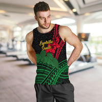 (Custom Personalised) Vanuatu Espiritu Santo Men Tank Top - Kava With Hibiscus - LT12 - Polynesian Pride