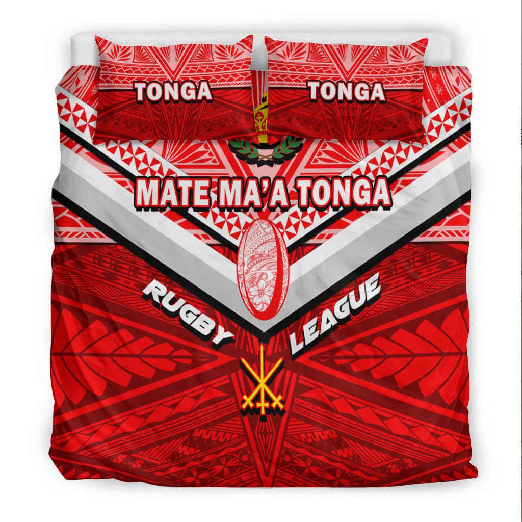 Tonga Rugby Mate Ma'a Tonga Tapa Pattern Bedding Set - LT2 - Polynesian Pride